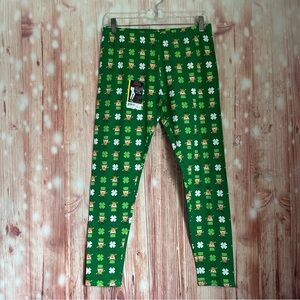 No Boundaries Green Shamrock Fairisle Leprechaun St Patrick's Day Ankle Leggings